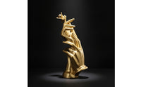 Hand Statue with Roses Golden-Hand Statue Sculptural for Living Room, Bookshelf