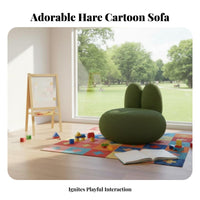 Plush Floppy-Eared Chair Cute Lagomorph Design Floppy-Eared Character Seat Soft and Comfortable Sturdy Construction