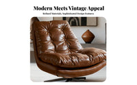 Upholstered Rotate Chair Minimalist Design Tufted Rotate Armchair Retro Design Deeply Padding Ed for Adults, Living Room