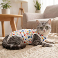 Cat Recovery Suit Post Surgery Cat Clothing, Neuter Suit for Cats, Post-operative Polyester Anti-Licking Shirt with Adjustable Hook-and-loop