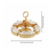 Circular Compartment Tray Gold-Toned Tableware Openwork