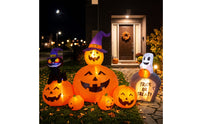 Inflatable Halloween Inflatable Self-Inflating Pumpkin Inflatable with Cat Fast Inflation Outdoor Decoration Weather-Resistant for Families, Homeowners, Yard, Lawn, Porch