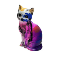 Resin Cat Figurine Hand-Painted Cat Figurine Tabletop for Shelf Display