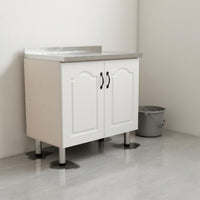 Freestanding Kitchen Cabinet with Sink Easy Installation Freestanding Utility Sink Cabinet Waterproof and Rustproof Stainless Steel Countertop Kitchen