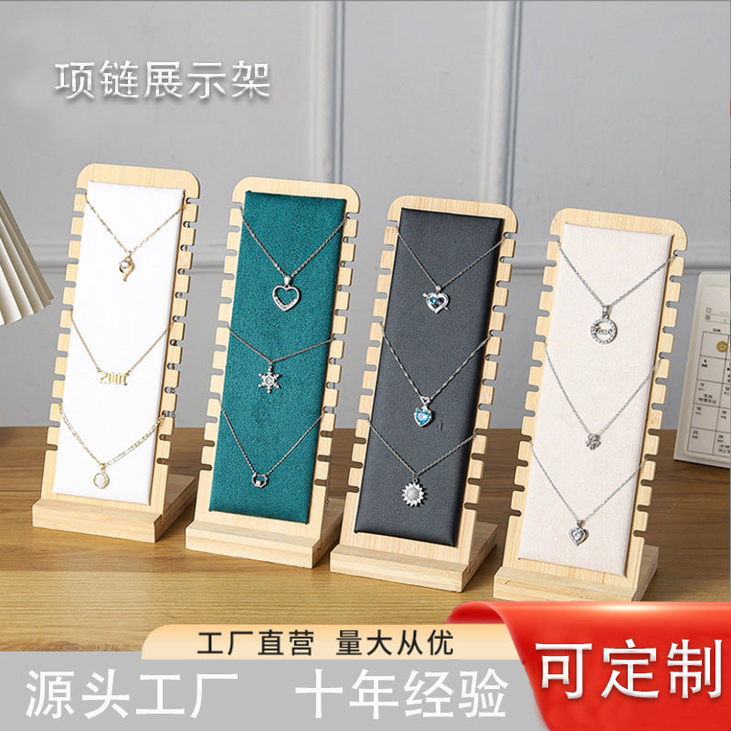 Bamboo Jewelry Display Rack for Necklaces and Pendants