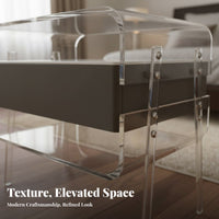 Fluted Drawer End Table Minimalist aesthetic Nightstand Easy Assembly for Guest Room