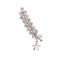 Rhinestone Suit Pin Glittering Quartz Stone Crystal Brooch Pin Fashionable