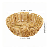 Round Woven Basket uncoveredTop Bread Serving Tray Easy to Clean