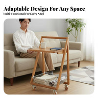 two-level Rolling Trolley long-lasting Construction 2-Tier Rolling Cart Easy Assembly