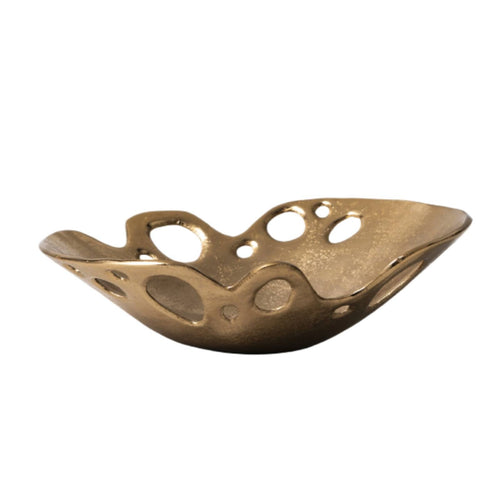 Sculptural Bowl Irregular Bowl with Cutouts Lustrous for Entryway