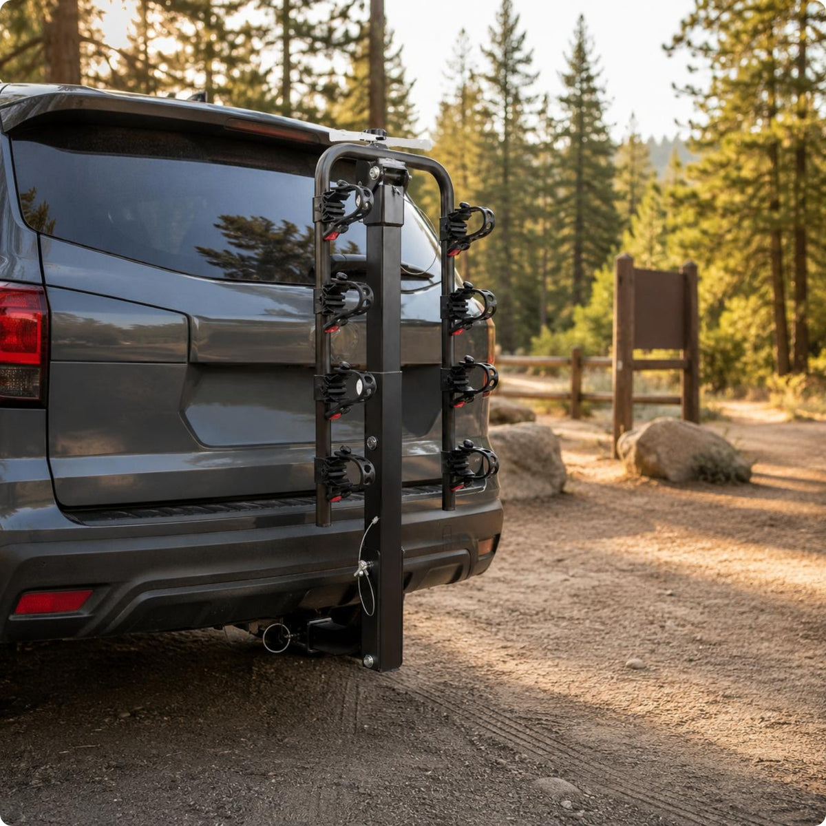 Rear Hitch Bike Rack Foldable Vehicle Cargo Gear Heavy-Duty Steel