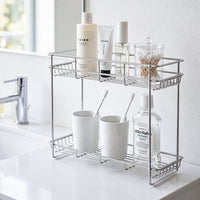 Stainless Steel Two-Tier Bathroom Organizer Shelf for Countertop