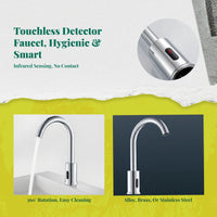 Touchless infrared faucet, hot/cold.