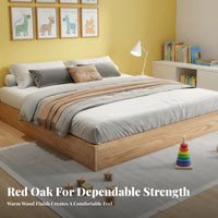 Headboard-Less Headboardless Wooden Frame Montessori Inspired Floor Bed Frame Lowheight Design Bedroom Furniture premium Wood Construction for Children, Toddlers, partners, child's Room, Small Spaces, Apartment, Nursery
