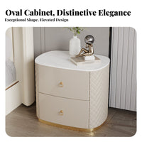 Oval Storage Cabinet Minimalist aesthetic Bedside Table sturdy Construction