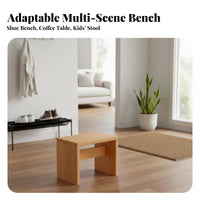 Square Wooden Stool Multi-Purpose Footrest Long-Lasting for Living Room, Kids