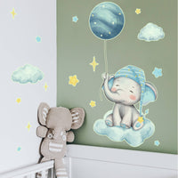 Luminous Starry Pachyderm Bodies Wall Decal Removable Glow in the Dark Elephant Wall Stickers Home Decor Decoration for Kids, Young Children