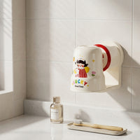 Toothbrush Holder with Tumbler No-Tools Wall-Mounted Toothbrush Holder Self Organizer for Kids, Young Children, Washroom, Rv, Apartment