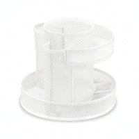 Rotating Mesh Organizer 2-Tier Spinning Pen Holder Space-Saving for Vanity Table