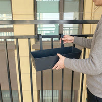 Plant Pots and Hanging Basket for Garden Decor, Metal Flower Pots for a Hanging Plant, Rectangular Planter Fence Hanging Planters, 41cm x 13.5cm