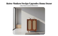 Wooden Footwear Organizer Solid Wood Frame Standing Storage Cabinet Retro Design Standing Shoe Rack for Homeowners, Families, Hallway, Living Room