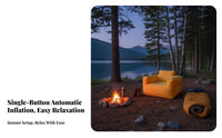 Indoor and Outdoor Use Wind-Pouch Sofa No Pump Required Inflatable Couch Thickened Material Air Lounger Lightweight for high-tech fabric& travelers, Beach Lovers, Beach& travelers, Music high-tech fabrics, Camping, rearyard, Living Room