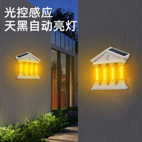 跨境太阳能人体感应壁灯欧式小房子钨丝照明灯庭院led装饰小夜灯