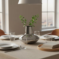 Stainless Steel Vase Minimalist Design Modern Vase High Shine Finish Decor Item for Living Room