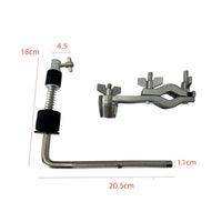 Drum Hardware Extension Clamp Knurled Drum Clamp with L-Rod Adjustable Percussion Holder for Drummers, Percussionists, Stage, Rehearsal Rooms