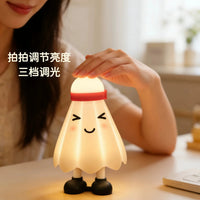 创意羽毛球硅胶拍拍灯 萌趣USB充电桌面卧室床头灯儿童礼品小夜灯