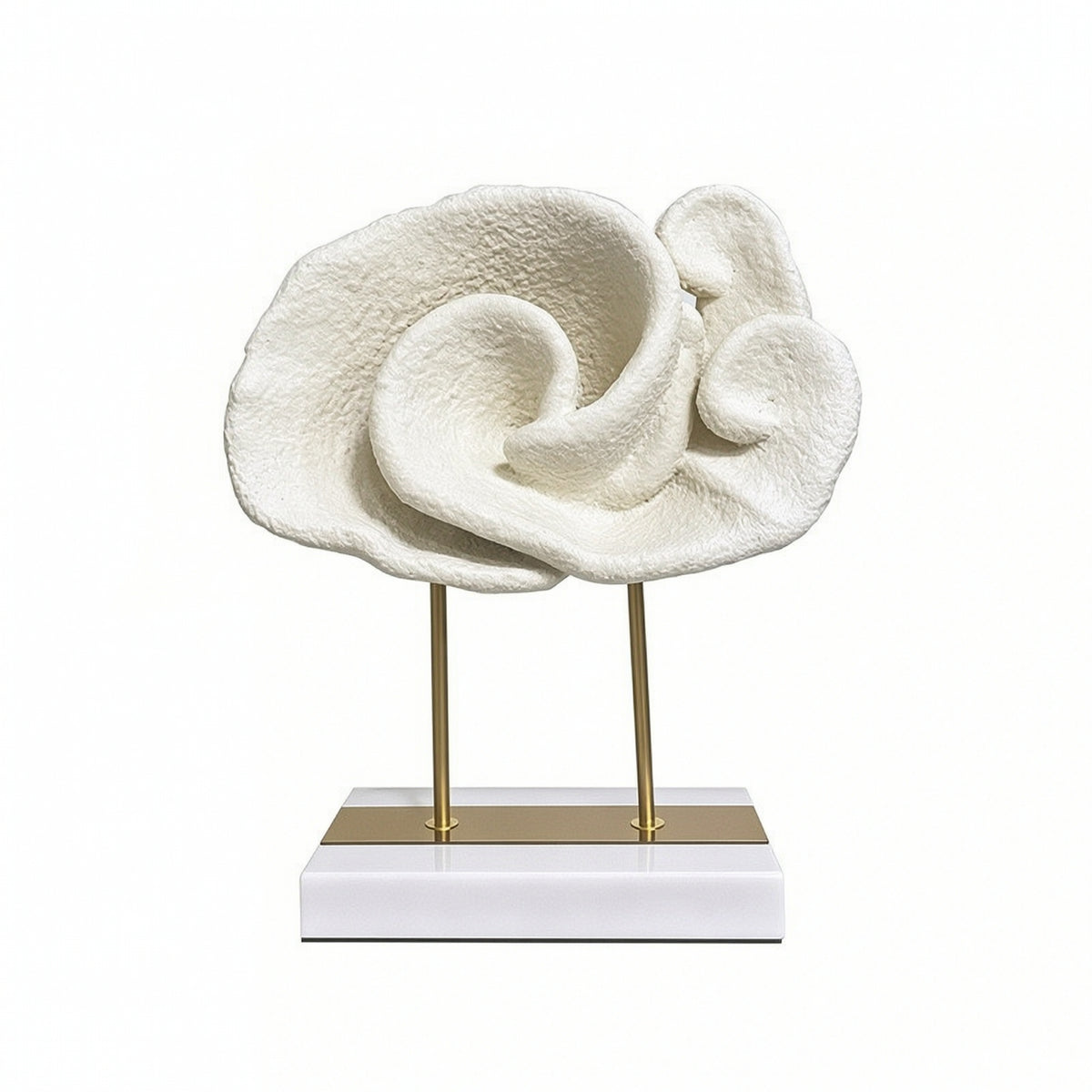 Cloud Sculpture on Stand Textured Cloud Statue with Metal Base Abstract
