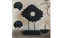 Sunflower Ornament with Base Hand-Carved Wooden Sculpture Artisan for Art Lovers