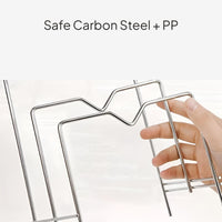 2-Tier Pot Lid Organizer Rack for Kitchen Countertop