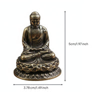 Antique Bronze Buddha Figurine Intricate Details Spiritual Decor for Collectors