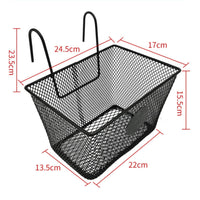 Front Basket with Hooks Hanging Wire Mesh Bike Basket Steel for Errands
