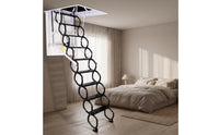 Motorized Retractable Attic Staircase Foldable Wall-Mounted Attic Stairs Collapsible Wall-Mounted Folding Stairs Indoor for Homeowners