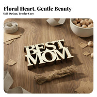 10 Pieces Parent Appreciation Day Hanging Decoration Rustic Design Father's Day Wooden Gift Tag Easy to Paint Cut Wooden Plaque for Mom, Dad