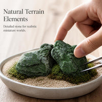 Miniature Irregular Mossy Rock Model for Dioramas and Micro Landscapes