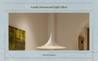 Modern Cone Pendant Light, Adjustable Height, Metal Shade