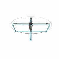 Oval Glass-Topped Coffee Table Minimalist Design Oval Glassglass-Topped Surface Modern and Design Sculptural Base