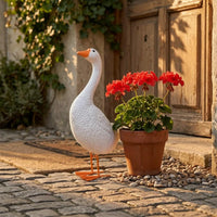 Long-Neck Goose Statue Resin Standing Goose Ornament Freestanding