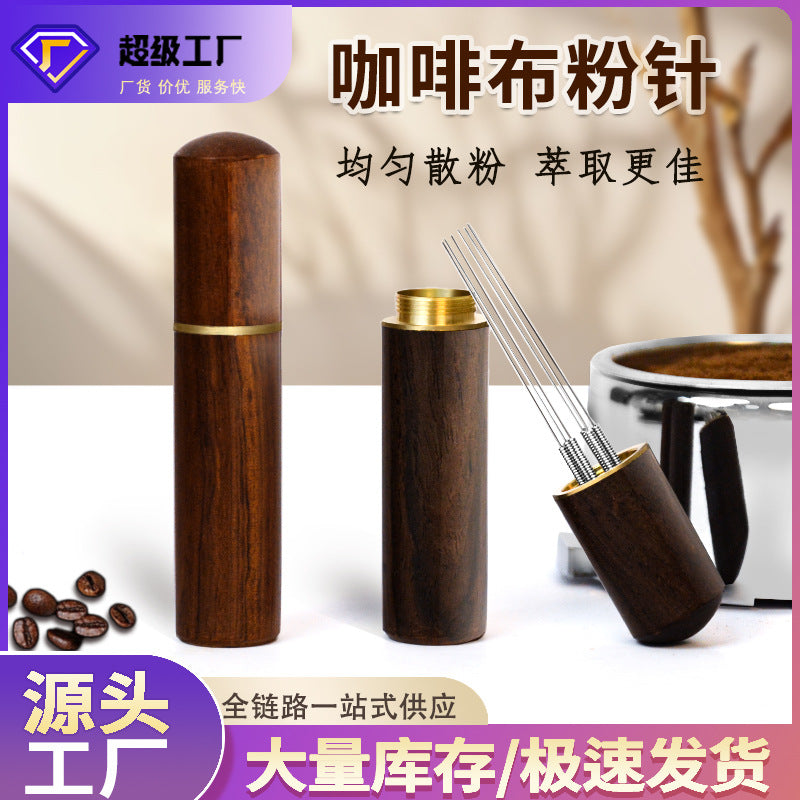 Coffee Distribution Needle with Wooden Handle