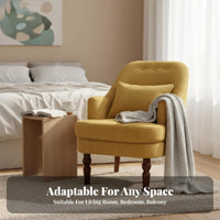Upholstered Single Sofa Retro Design Upholstered Accent Chair Tufted Rear Rest Breathable Textile for Adults, Living Room