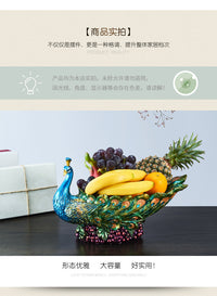 Peacock Fruit Bowl Decorative Tabletop Snack Dish