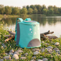 Cat Backpack Pet Carrier Backpack with Large Capacity Oxford Material, Portable Pet Carrier Cat Travel Bag for Hiking with Top Opening Mesh Window