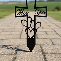 Miss You Stake Weatherproof Cemetery Grave Marker Rust-Resistant for Garden