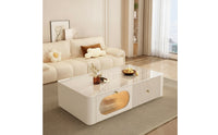 Low Coffee Table Modern Rectangular Coffee Table Glossy for Small Apartment
