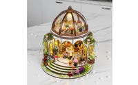 DIY Miniature Garden Model with LED Light Handmade Miniature House Kit with LED Light Illuminated Wooden Dollhouse Kit Collectible for Collectors, Hobbyists, Craft Enthusiasts, Desk Display