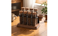 Coffee Bean Storage Rack Single Dose Display Stand, with Funnel Freshness Organizer for Baristas