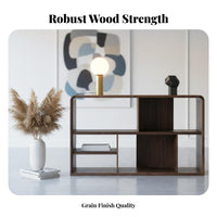 Nordic and design Multi-Compartment bookshelf adaptable assembly bookshelf with Doors accessible Shelving Low Cabinet Large Capacity for Interior Design Lovers, Book Collectors, Apartment Dwellers, Entryway, Study Room, Bedroom